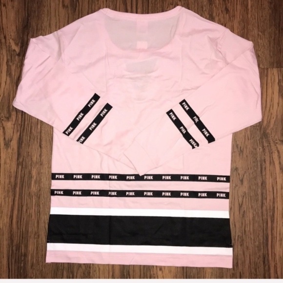 VS PINK Campus Lace-up Long Sleeve Top Size Small - Picture 3 of 4